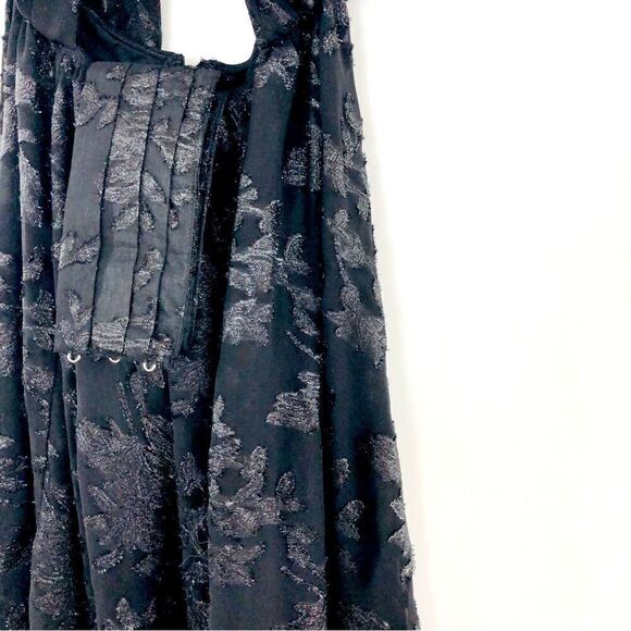 Michael Costello REVOLVE Luara Gown Romantic Floral Silk Maxi Sheer Black - Picture 8 of 15